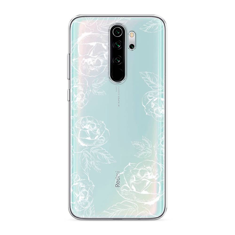 

Чехол на Xiaomi Redmi Note 8 Pro "Розы графика", Черный;серый, 36650-2