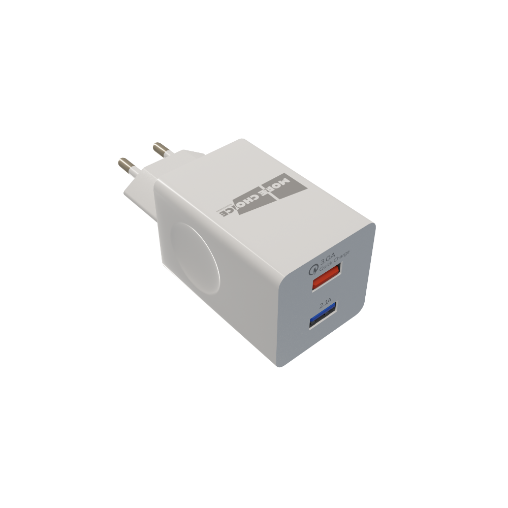

Сетевое зарядное устройство More choice NC69 2USB 3.0A QC3.0 быстрая зарядка White, NC69