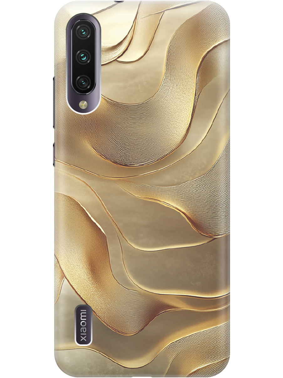 

Силиконовый чехол на Xiaomi Mi A3/CC9e с принтом "Золотистые волны", Прозрачный;бежевый;золотистый, 721701031