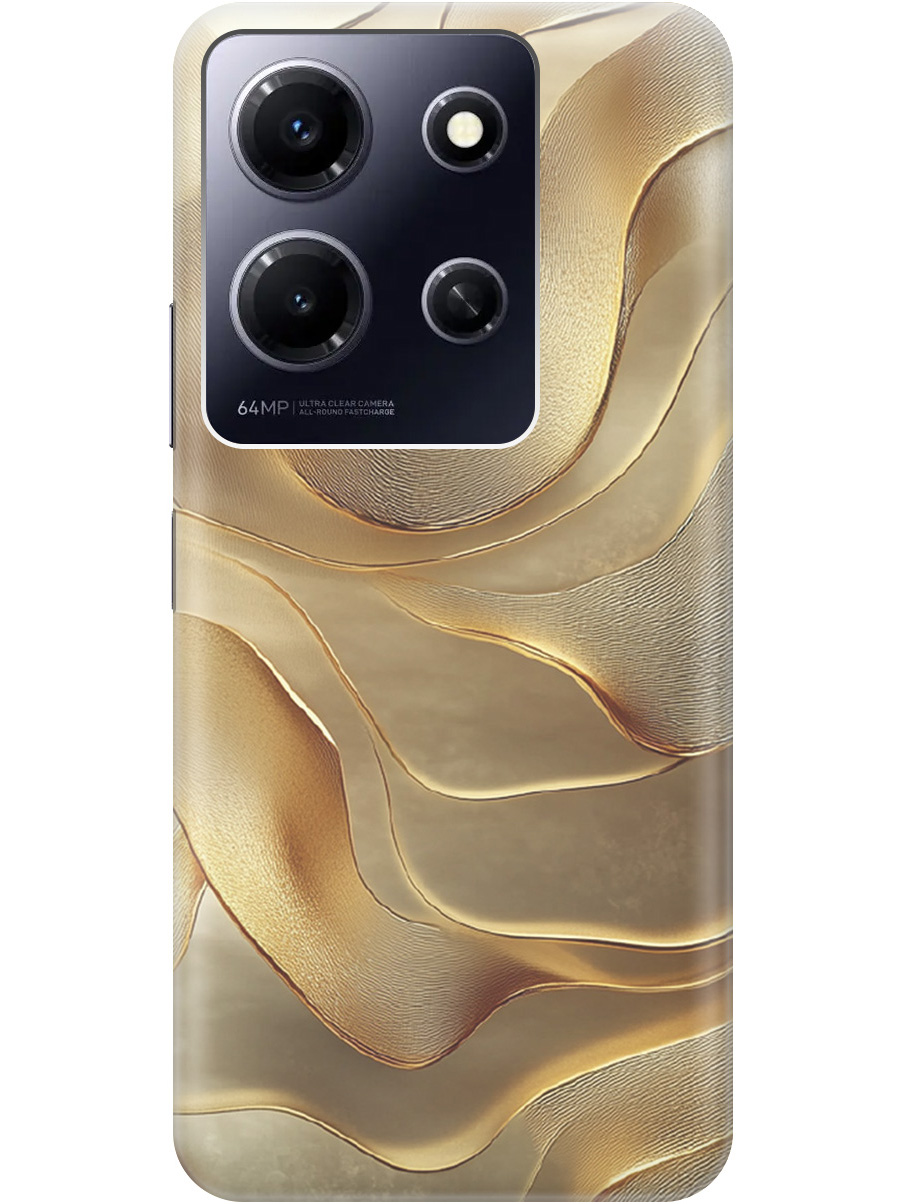 

Силиконовый чехол на Infinix Note 30i с принтом "Золотистые волны", Прозрачный;бежевый;золотистый, 772564231