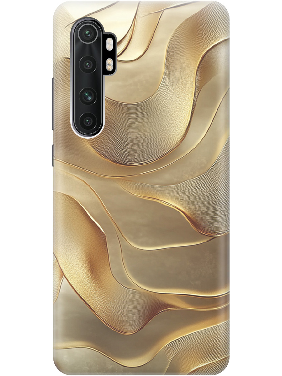 

Силиконовый чехол на Xiaomi Mi Note 10 Lite с принтом "Золотистые волны", Прозрачный;бежевый;золотистый, 723101231