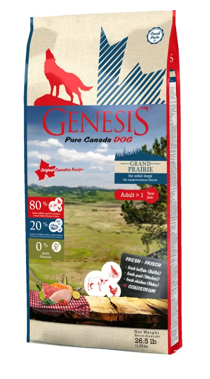 Сухой корм для собак Genesis Pure Canada Grand Praire Adult, курица, буйвол, 11.79кг