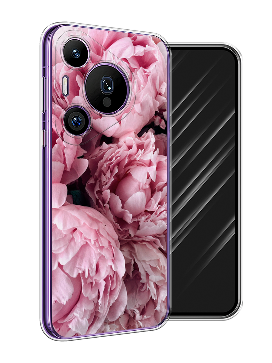 

Чехол Awog на Huawei Pura 70 Pro/70 Pro Plus "Нежные пионы", Розовый;черный;белый, 6124150-1