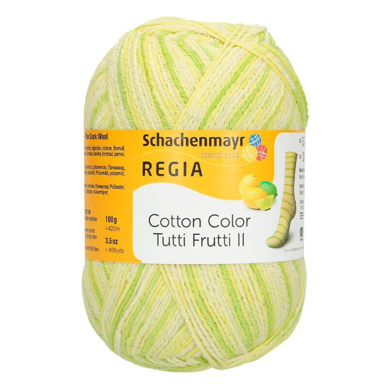 

Cotton Color /Коттон Колор/ пряжа Schachenmayr Regia, MEZ, 9801621 (02424, Tutti Frutti), Желтый