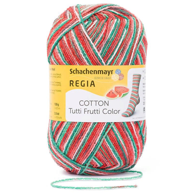 

Cotton Color /Коттон Колор/ пряжа Schachenmayr Regia, MEZ, 9801621 (02421, Tutti Frutti)