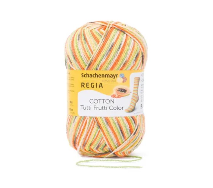 

Cotton Color /Коттон Колор/ пряжа Schachenmayr Regia, MEZ, 9801621 (02417, Tutti Frutti), Разноцветный