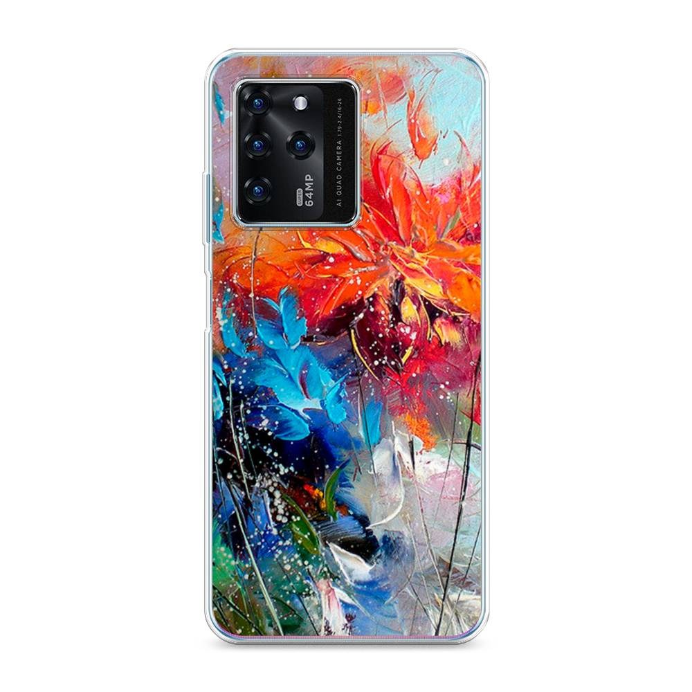 

Чехол на ZTE Blade V30 "Абстрактные цветы", Оранжевый;синий, 135350-4