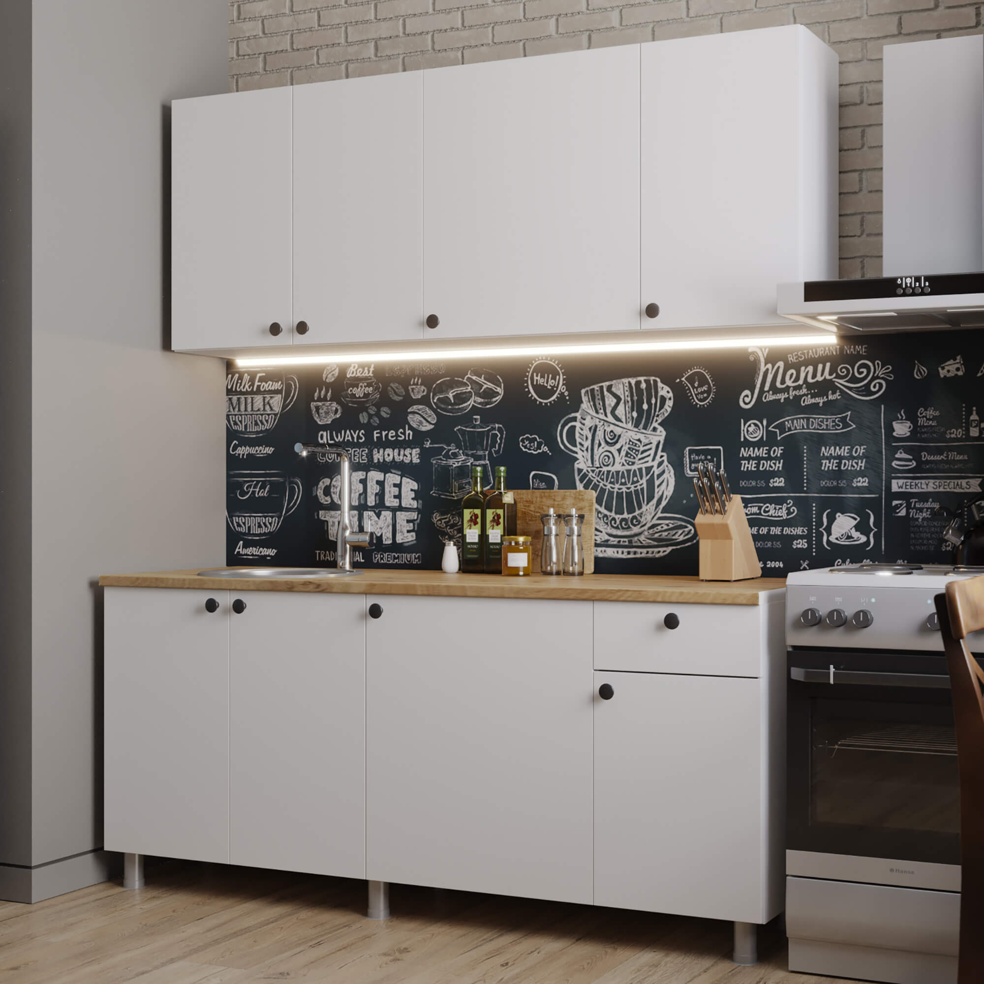 

Кухня НК-мебель Деми 180 Белый 76144509, Деми