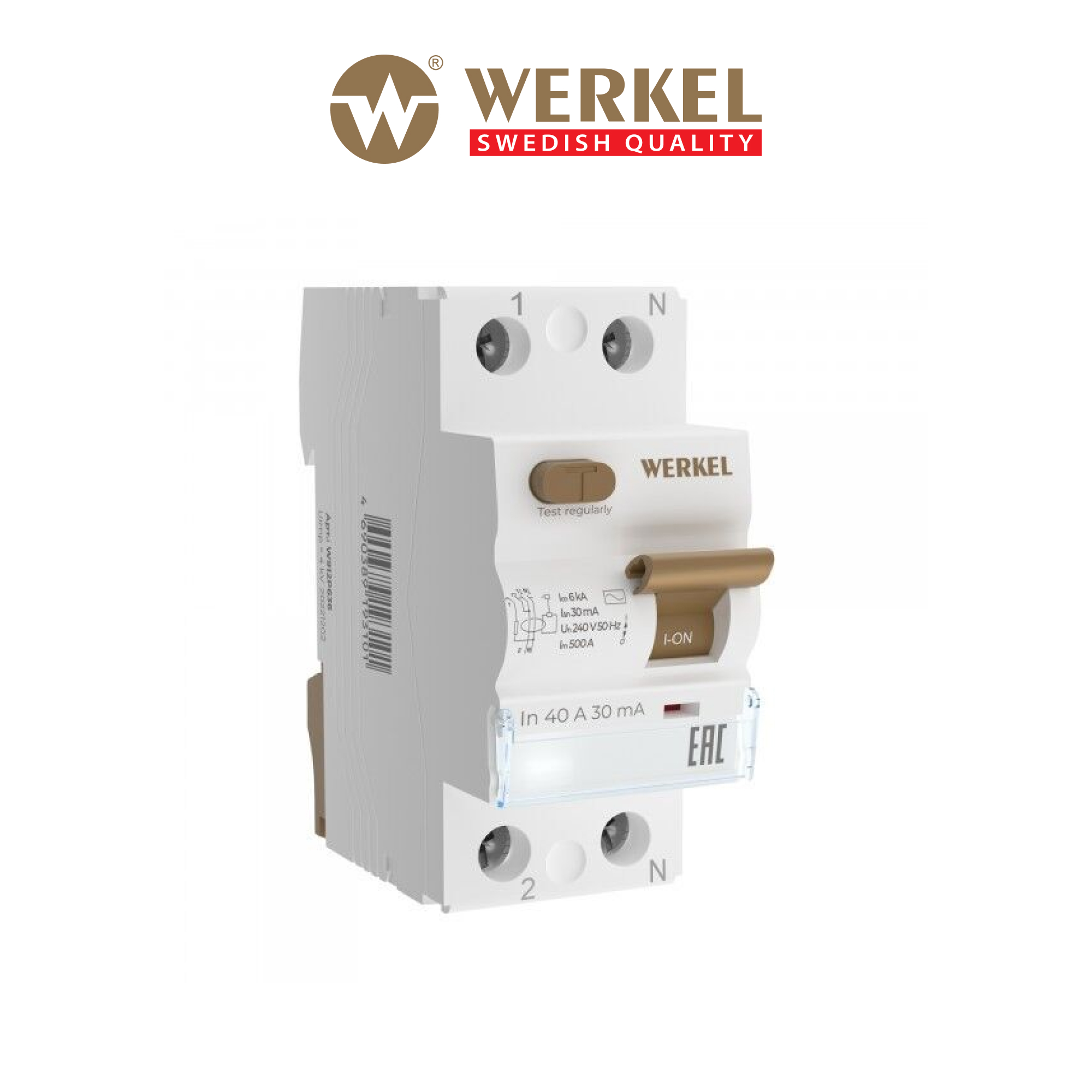 

Устройство защитного отключения Werkel W912P406 1P+N 40 A 30 mА АС 6 kА (УЗО, ВДТ), Werkel-1