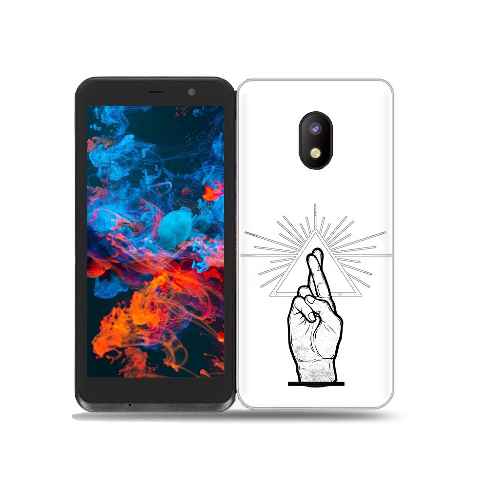 

Чехол MyPads Tocco для BQ 5045L Wallet черно белая рука, Прозрачный, Tocco