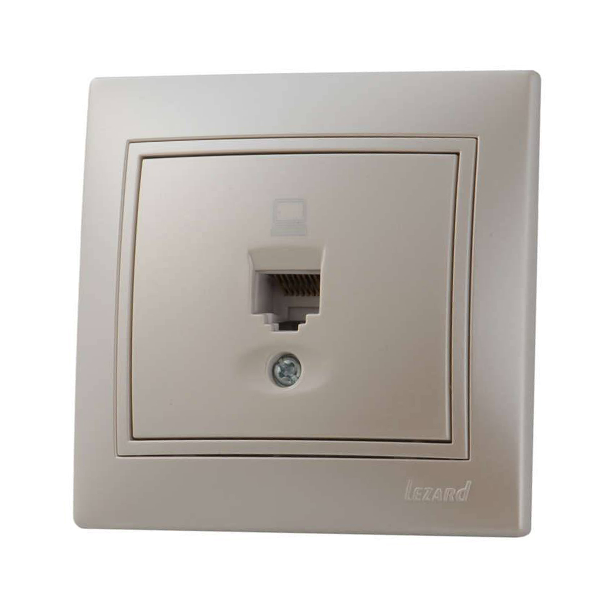 

Розетка компьютерная RJ45 Lezard Mira 0701-3030-139, встраиваемая, жемчужно-белый