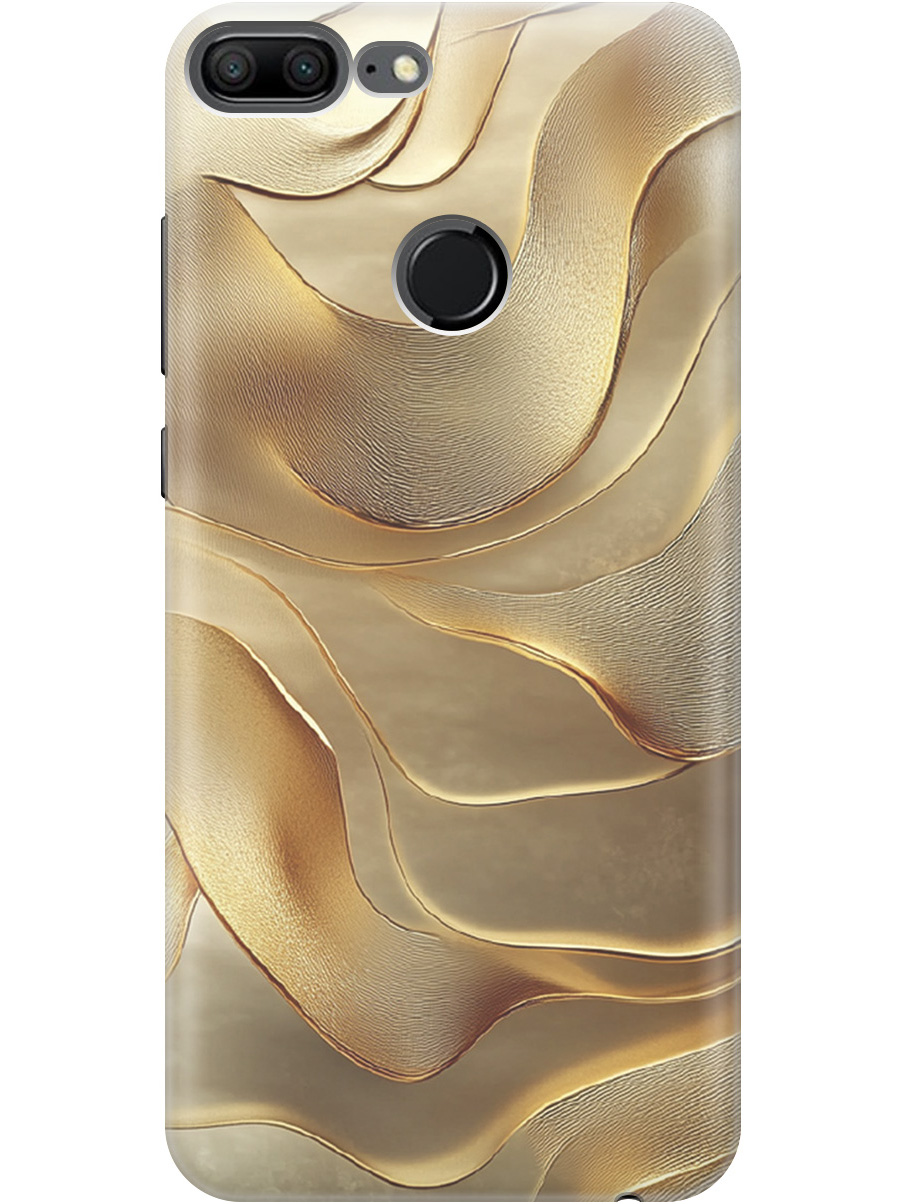 

Силиконовый чехол на Honor 9 Lite с принтом "Золотистые волны", Прозрачный;бежевый;золотистый, 717568431