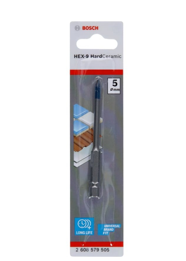 

Сверло Bosch для плитки HEX-9 HardCer 5x90 мм 2.608.579.505, 2.608.579.505