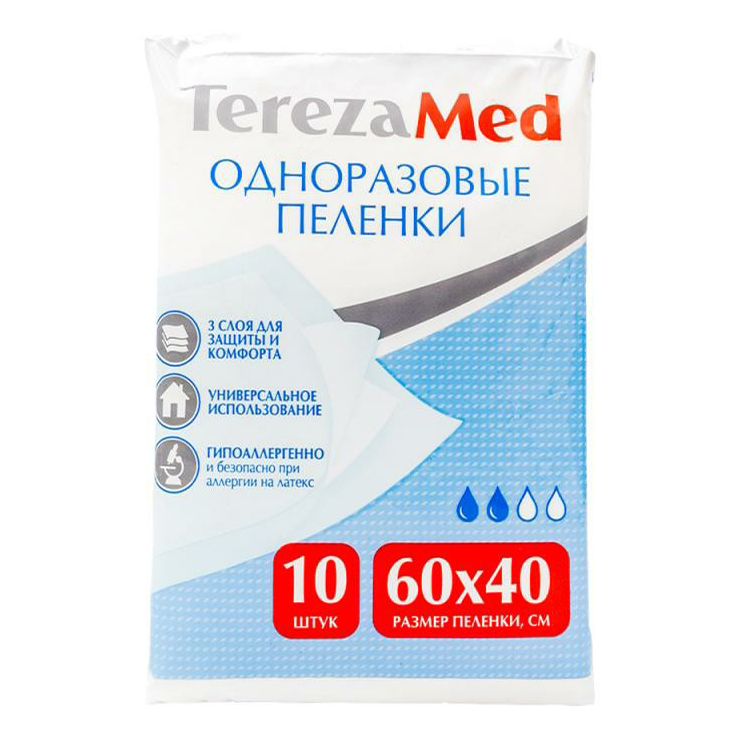 фото Пеленки одноразовые terezamed 60x40 см 10 шт.