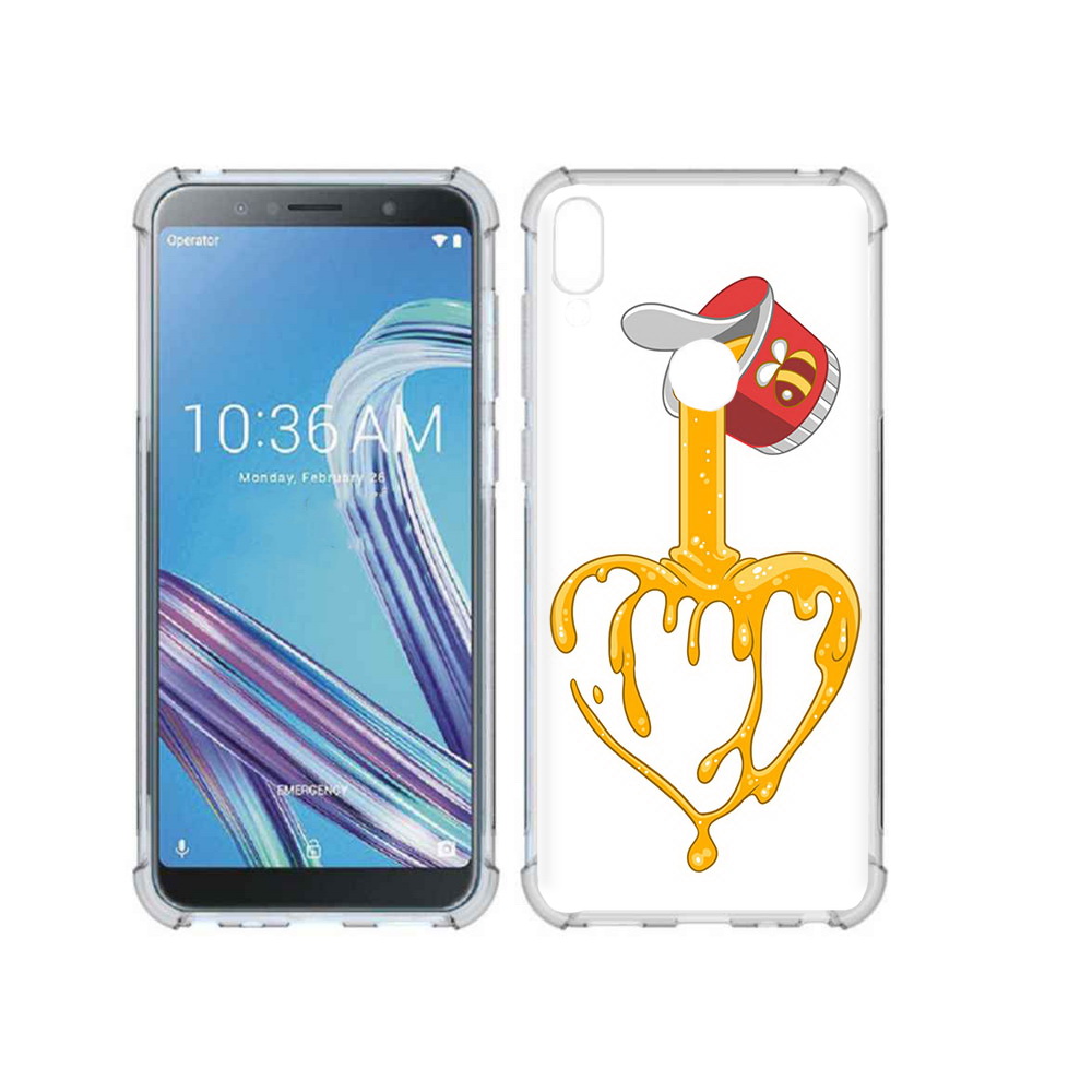

Чехол MyPads Tocco для Asus ZenFone Max Pro (ZB602KL) медовое сердце, Прозрачный, Tocco