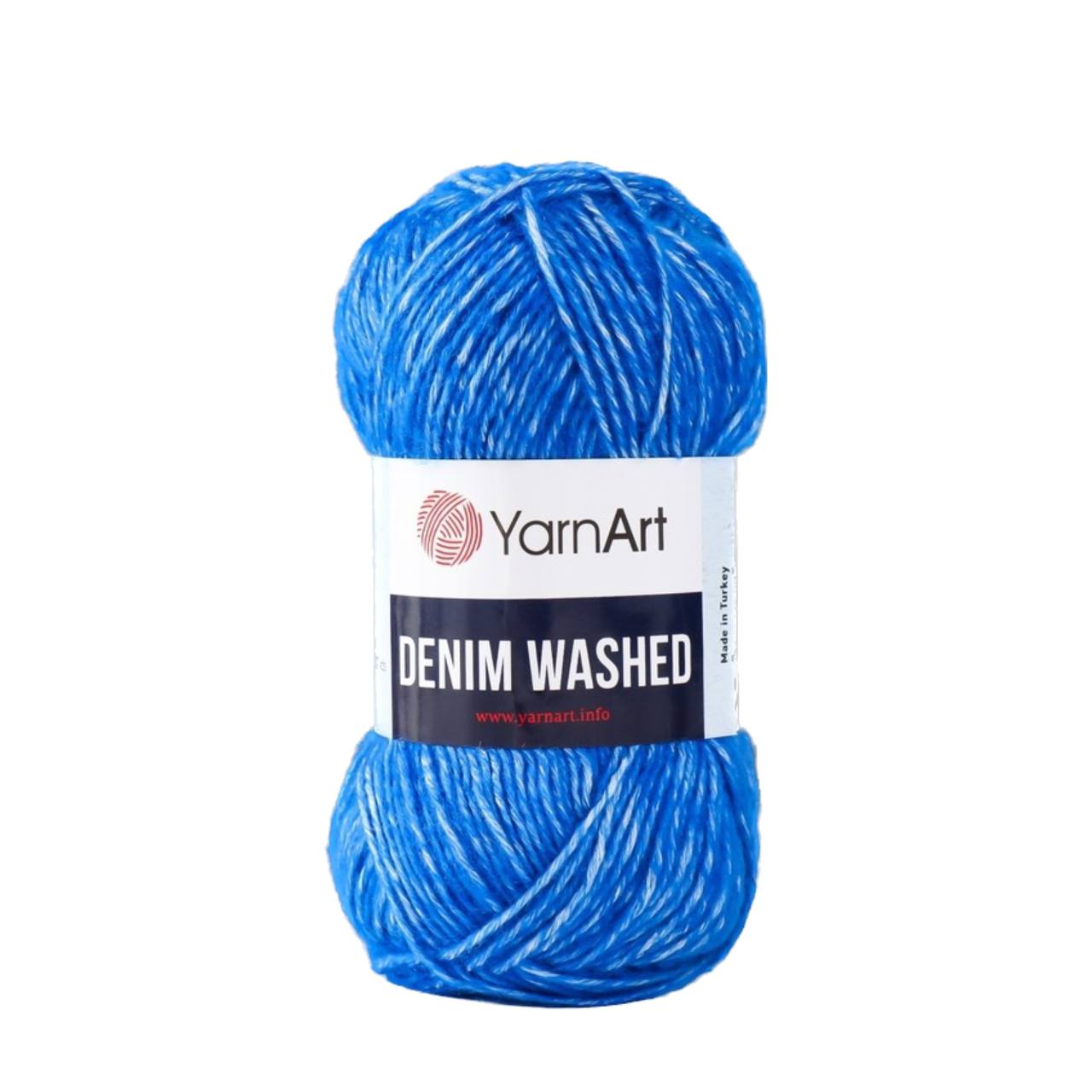 

YarnArt Пряжа "Denim Washed" 30% акрил 70% хлопок 130м/50гр (910 василёк), Синий
