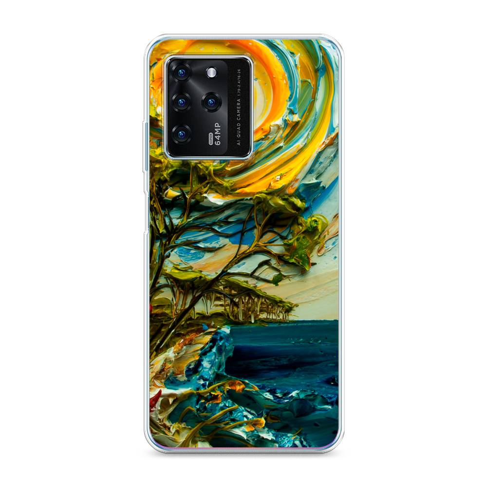 

Чехол на ZTE Blade V30 "Солнце живопись", Желтый;синий, 135350-4