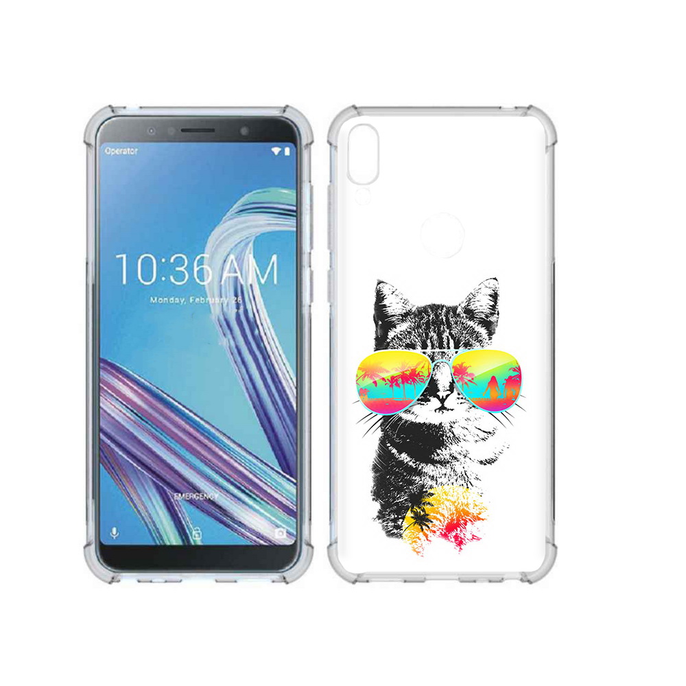 

Чехол MyPads Tocco для Asus ZenFone Max Pro (ZB602KL) крутой кот, Прозрачный, Tocco