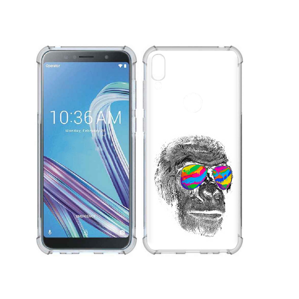 

Чехол MyPads Tocco для Asus ZenFone Max Pro (ZB602KL) крутая обезьяна в очках, Прозрачный, Tocco