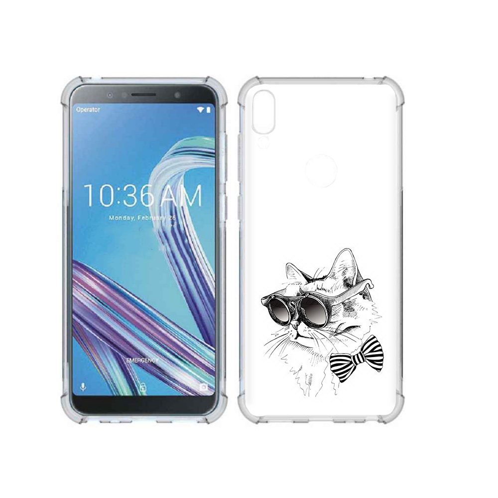 

Чехол MyPads Tocco для Asus ZenFone Max Pro (ZB602KL) крутая кошка в очках, Прозрачный, Tocco
