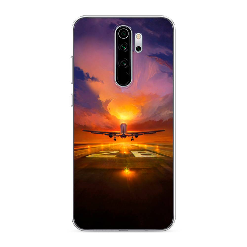 

Чехол на Xiaomi Redmi Note 8 Pro "Самолет на посадке", Оранжевый;синий, 36650-6