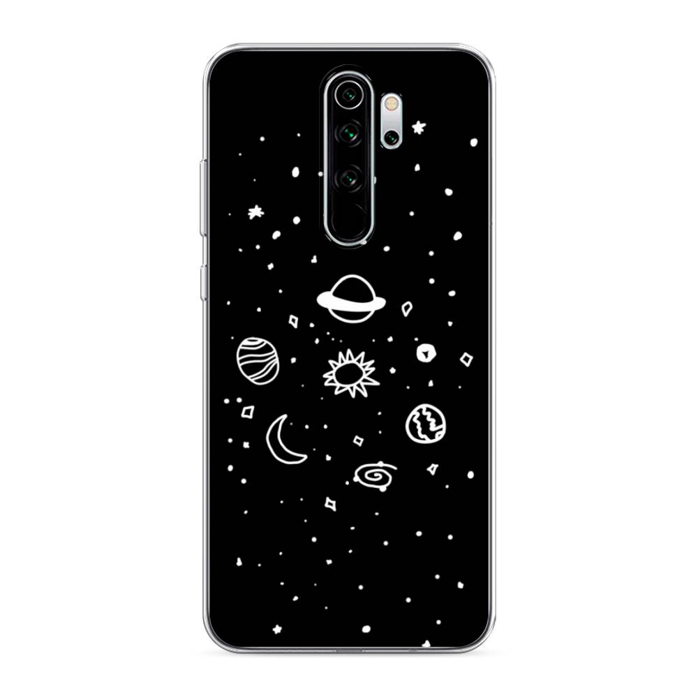 

Чехол для Xiaomi Redmi Note 8 Pro "Дудл солнечной системы", Бежевый;серый, 36650-2