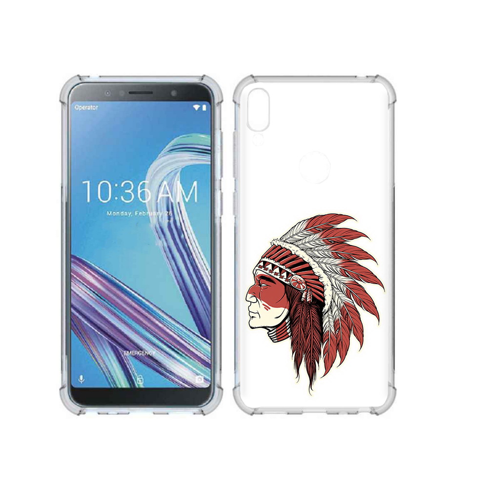 

Чехол MyPads Tocco для Asus ZenFone Max Pro (ZB602KL) красный индеец, Прозрачный, Tocco