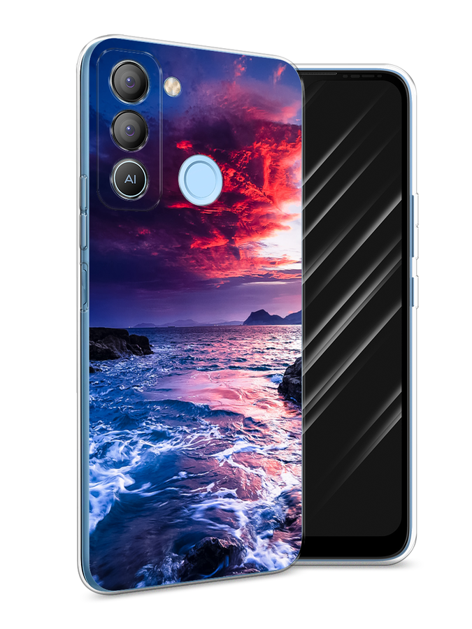 

Чехол Awog на Tecno POP 5 LTE "Волны 1", Розовый;синий, 303050-4