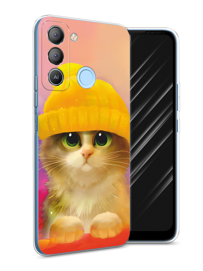 

Чехол Awog на Tecno POP 5 LTE "Котенок в желтой шапке", Желтый, 303050-2