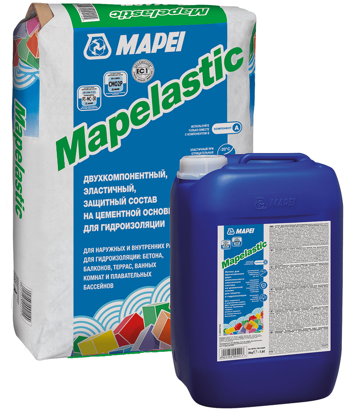Гидроизоляция Mapei Mapelastic A+B для поверхностей в контакте с водой, 32 кг жидкость для очистки стенок бассейна от слизи и жировых отложений маркопул кемиклс
