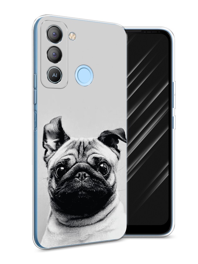

Чехол Awog на Tecno POP 5 LTE "Ушастый мопс", Серый, 303050-1