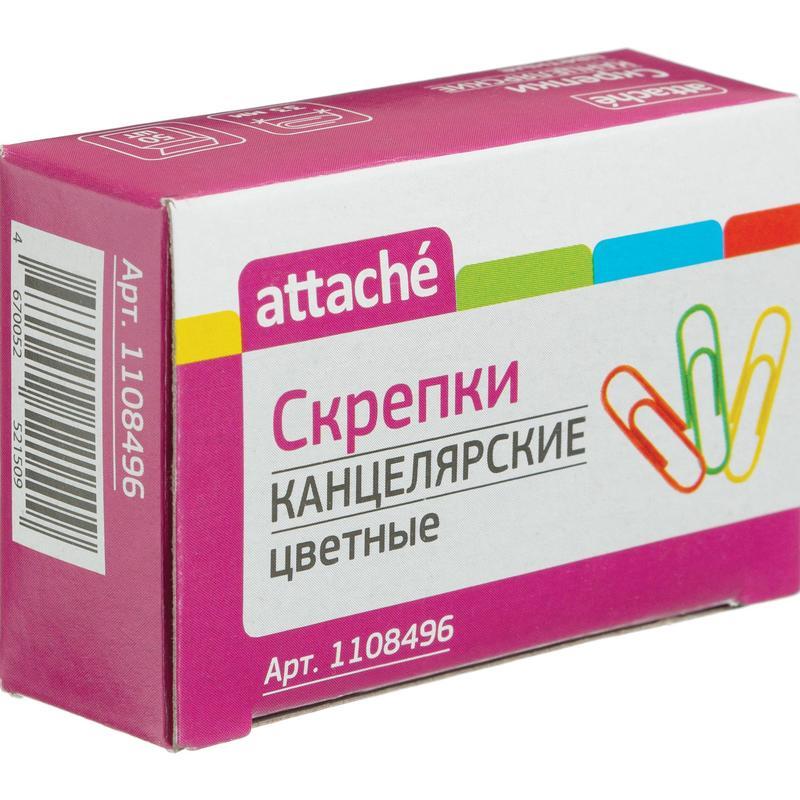 

Скрепки Attache (33мм, металлические, с полимерным покрытием, цветные) 50шт., 10 уп.