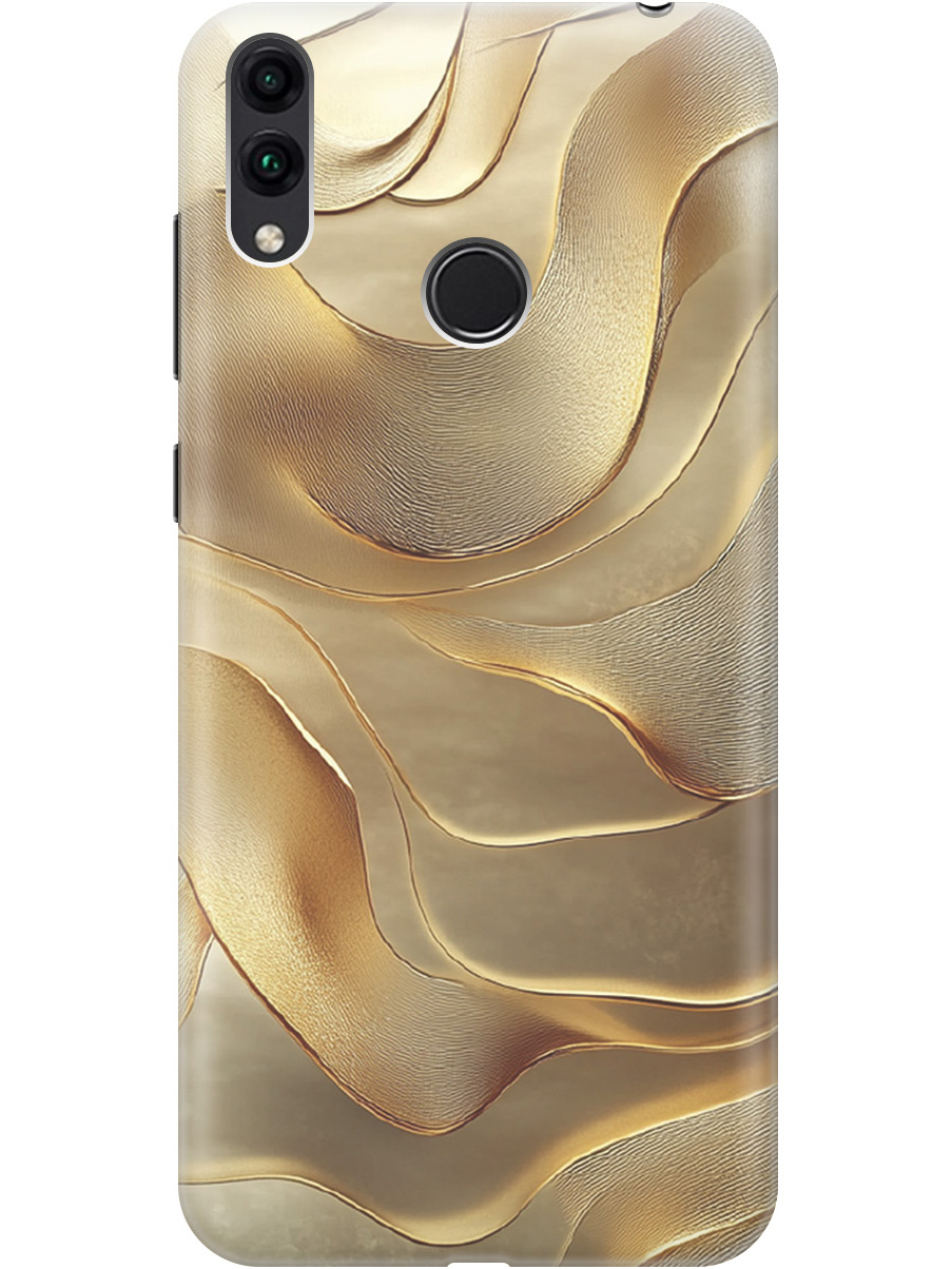 

Силиконовый чехол на Honor 8C с принтом "Золотистые волны", Прозрачный;бежевый;золотистый, 719708831