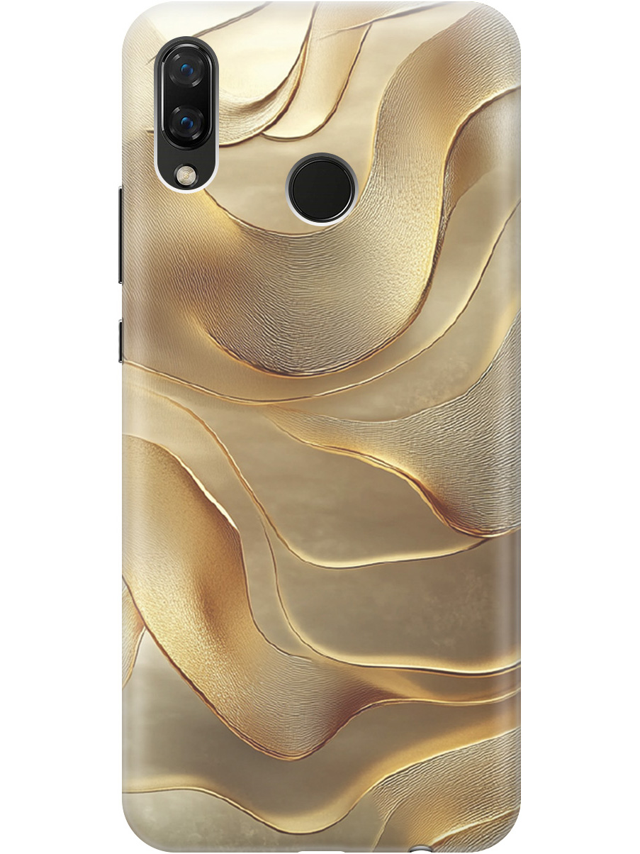 

Силиконовый чехол на Huawei Nova 3 с принтом "Золотистые волны", Прозрачный;бежевый;золотистый, 718981131