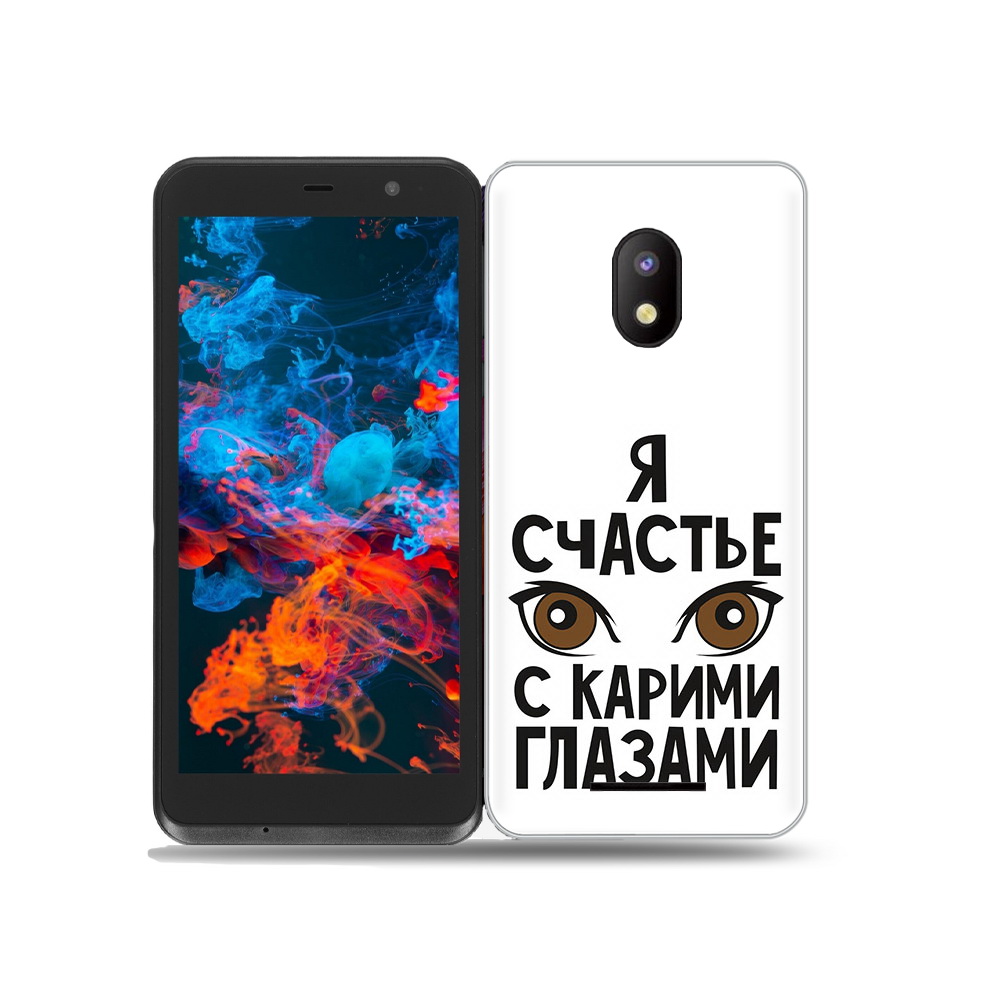 

Чехол MyPads Tocco для BQ 5045L Wallet счастье с карими глазами, Прозрачный, Tocco