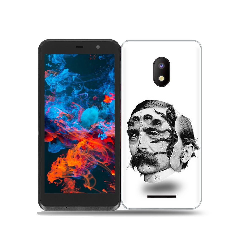 

Чехол MyPads Tocco для BQ 5045L Wallet страшное лицо мужчины, Прозрачный, Tocco