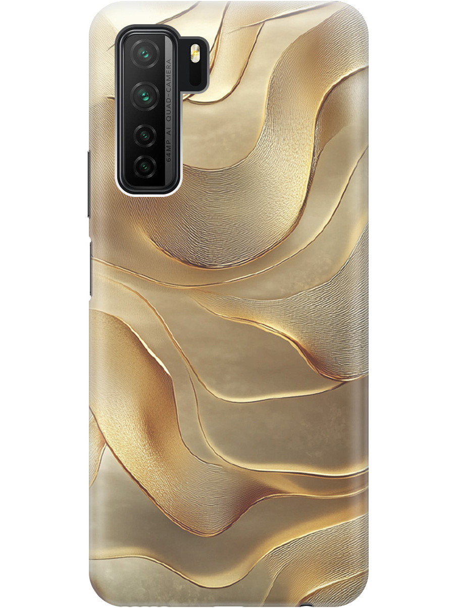 

Силиконовый чехол на Honor 30S / Huawei Nova 7 SE с принтом "Золотистые волны", Прозрачный;бежевый;золотистый, 722946131