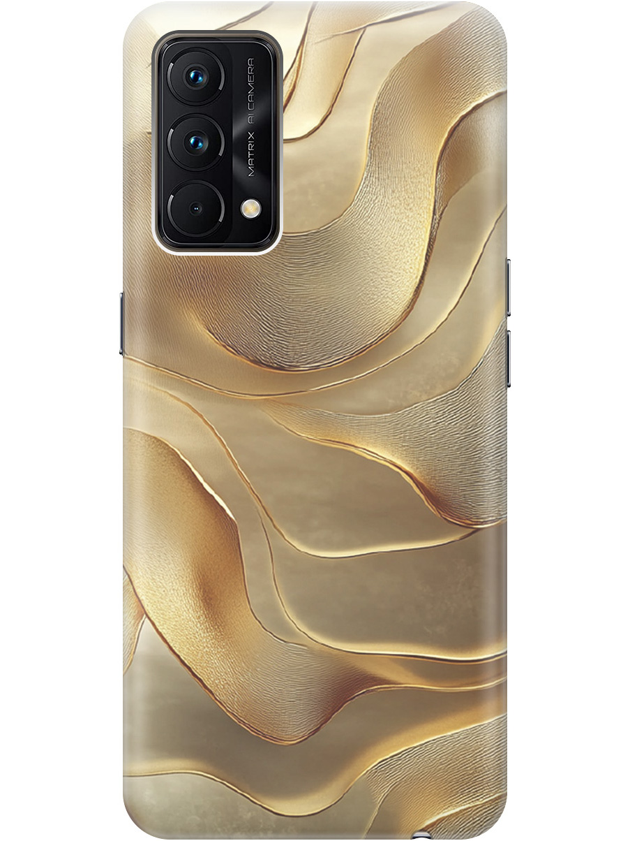 

Силиконовый чехол на Realme GT Master Edition с принтом "Золотистые волны", Прозрачный;бежевый;золотистый, 740190231