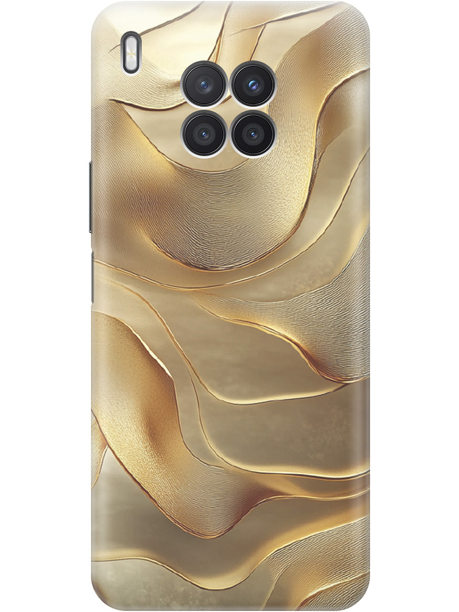 

Силиконовый чехол на Honor 50 Lite, Huawei Nova 8i с принтом "Золотистые волны", Прозрачный;бежевый;золотистый, 732493831