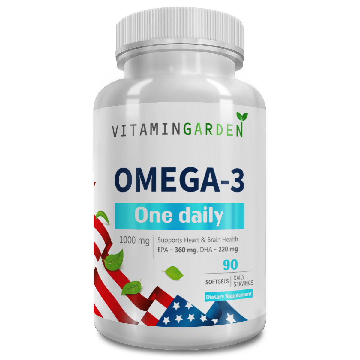 Купить Omega 3, Омега 3 рыбий жир VITAMIN GARDEN Omega-3 1000 мг капсулы 90 шт.