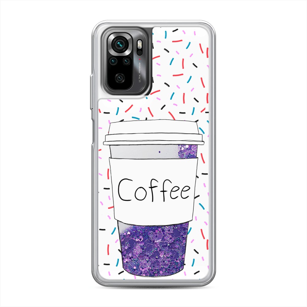 

Чехол Awog на Xiaomi Redmi Note 10/10S/Poco M5s "Coffee прозрачный стакан", Белый, 316292-1