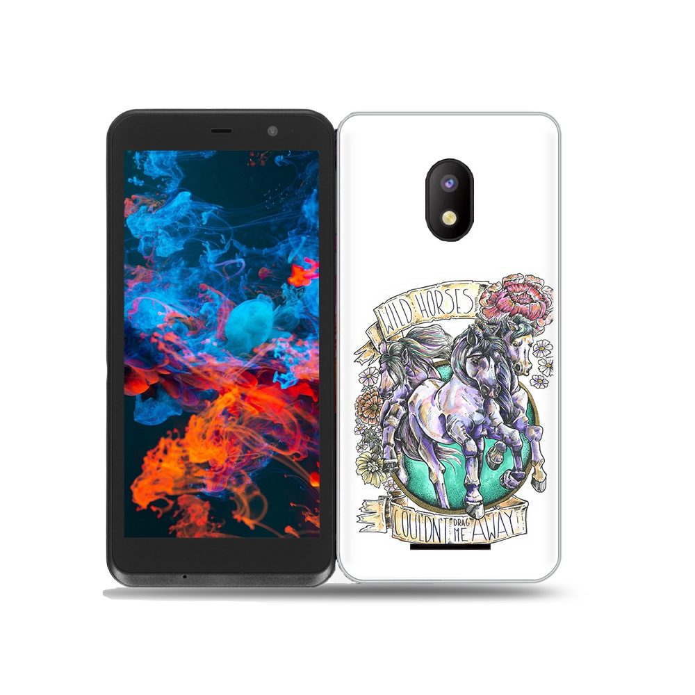 

Чехол MyPads Tocco для BQ 5045L Wallet рисунок коней в цветах, Прозрачный, Tocco