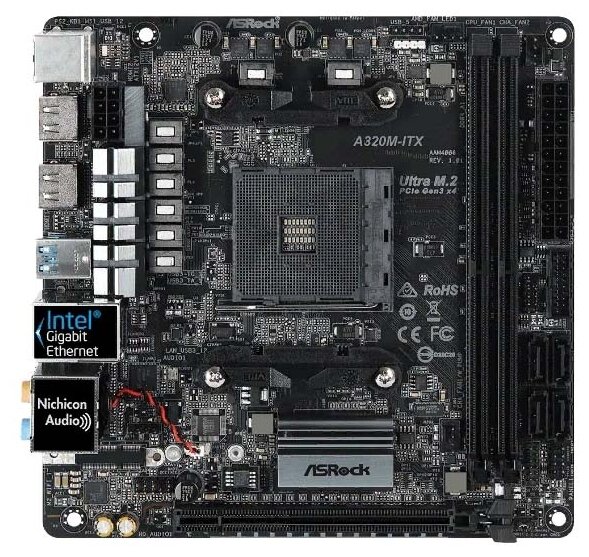 

Материнская плата ASRock A320M-ITX (A320M-ITX(0)), A320M-ITX