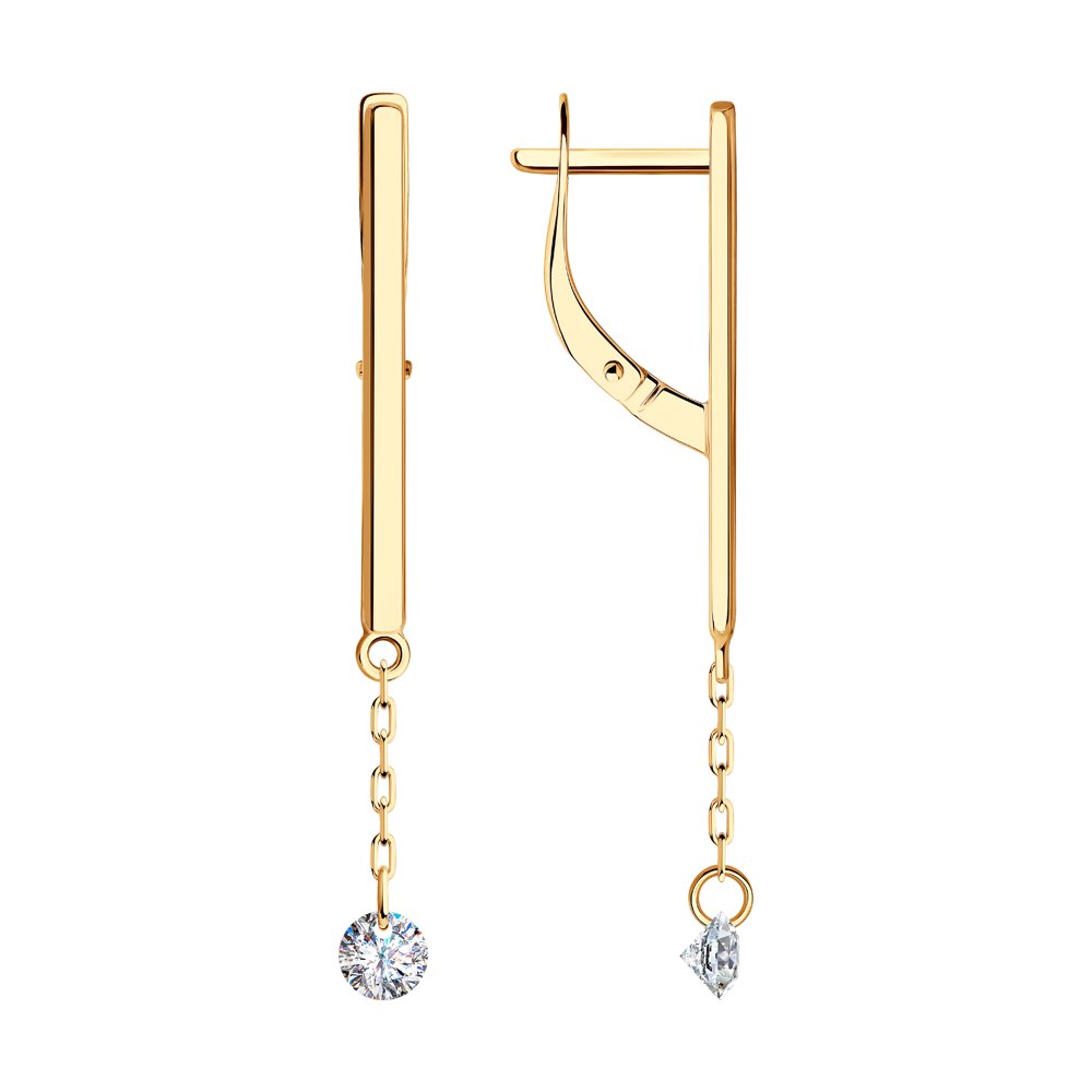 

Серьги женские из золота SOKOLOV 029172, фианит, 029172