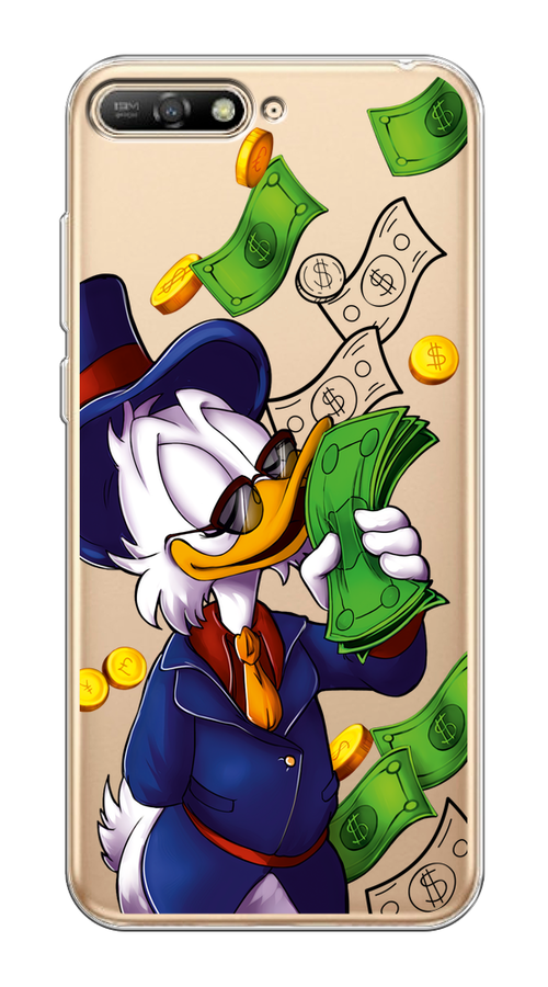 

Чехол на Huawei Y6 2018 "Scrooge McDuck with Money", Синий;зеленый;белый, 67850-6