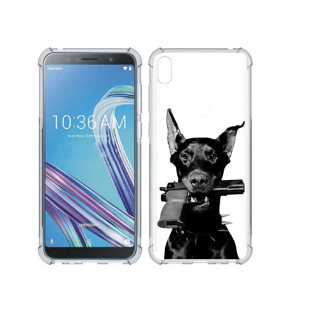 

Чехол MyPads Tocco для Asus ZenFone Max Pro (ZB602KL) доберман с пистолетом, Прозрачный, Tocco
