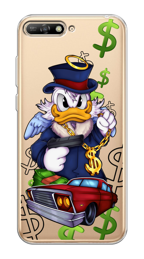 

Чехол на Huawei Y6 2018 "Scrooge McDuck with a Gold Chain", Красный;синий;белый, 67850-6