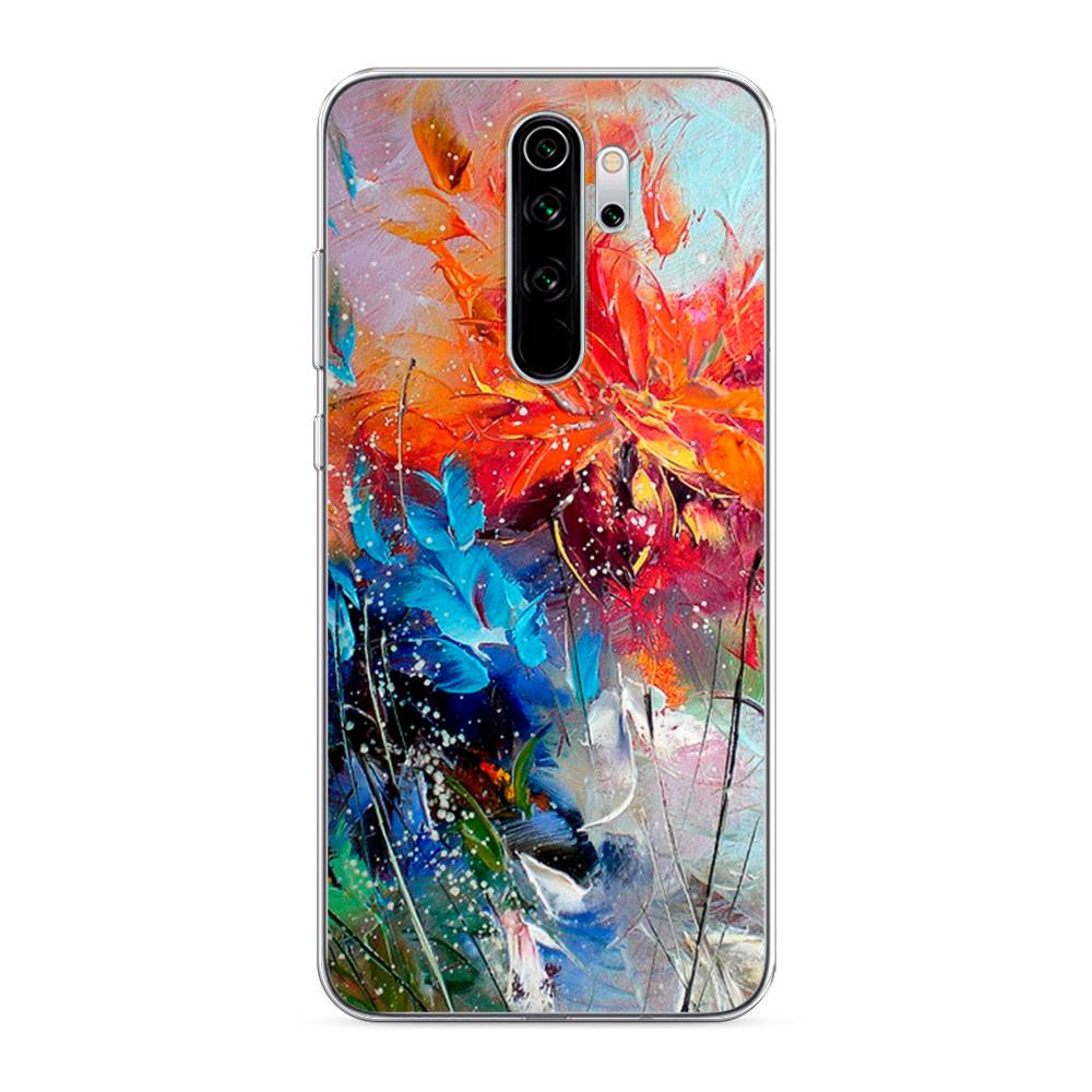 

Чехол на Xiaomi Redmi Note 8 Pro "Абстрактные цветы", Оранжевый;синий, 36650-4