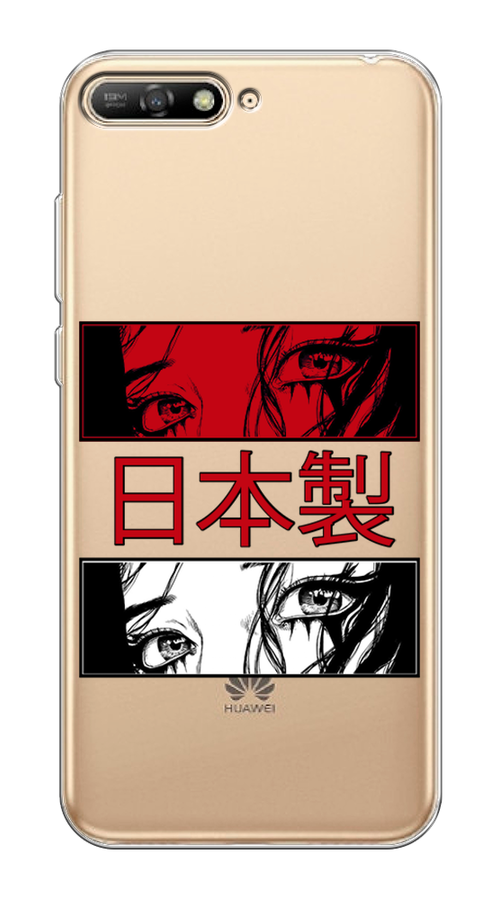 

Чехол на Huawei Y6 2018 "Аниме глаза манга", Красный;белый;черный, 67850-4