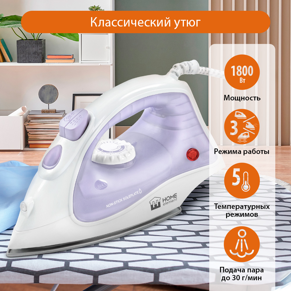 

Утюг Home Element HE-IR217 белый, черный, HE-IR217